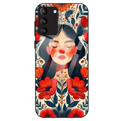 Floral Muse Portrait - Glass Case For Samsung Galaxy S21 Plus