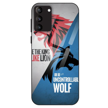 Lion vs Wolf Power - Glass Case For Samsung Galaxy S21 Plus