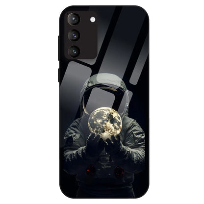 Astronaut Moon Glow - Glass Case For Samsung Galaxy S21 Plus