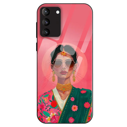 Royal Ethnic Diva - Glass Case For Samsung Galaxy S21 Plus