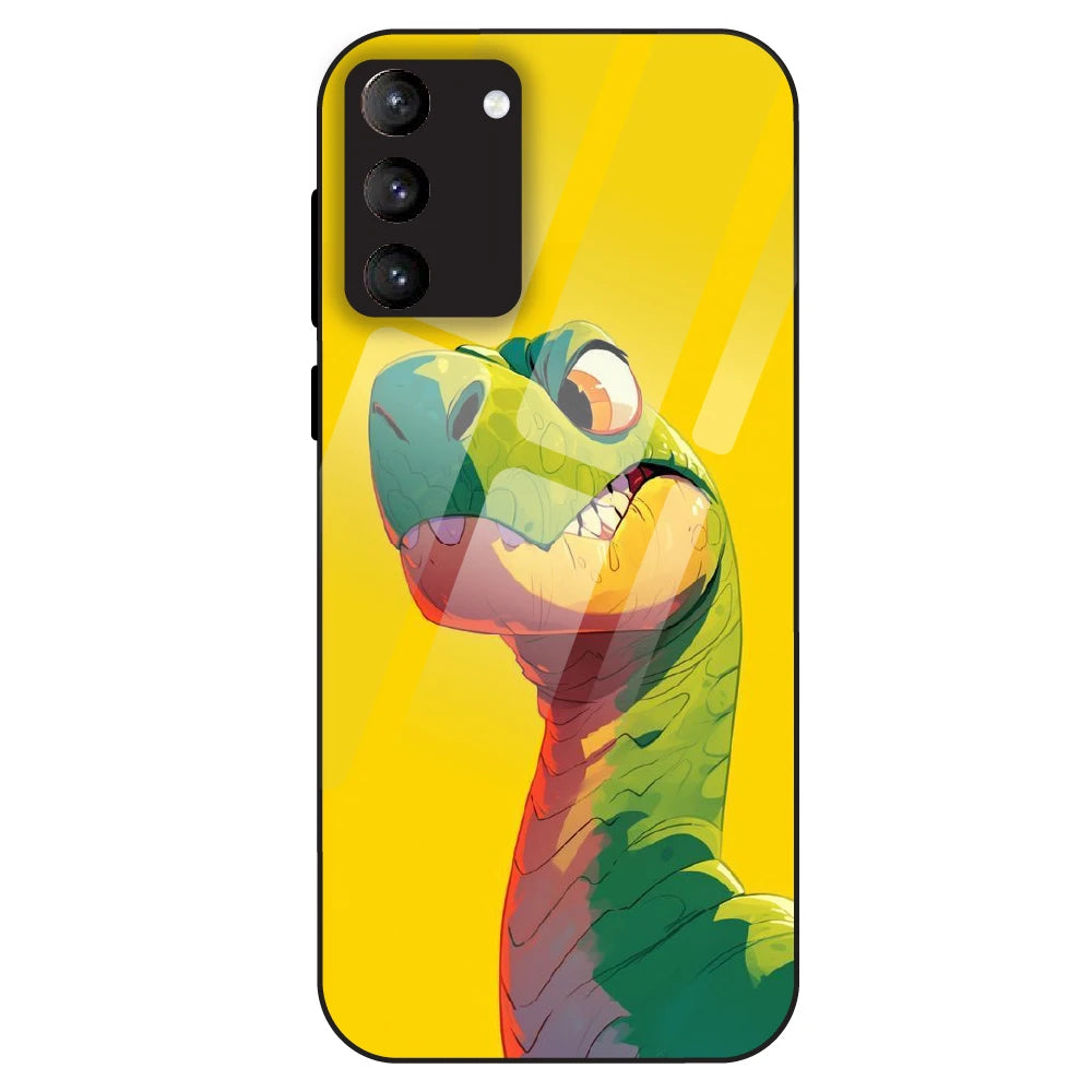 Cute Dino Popt - Glass Case For Samsung Galaxy S21 Plus