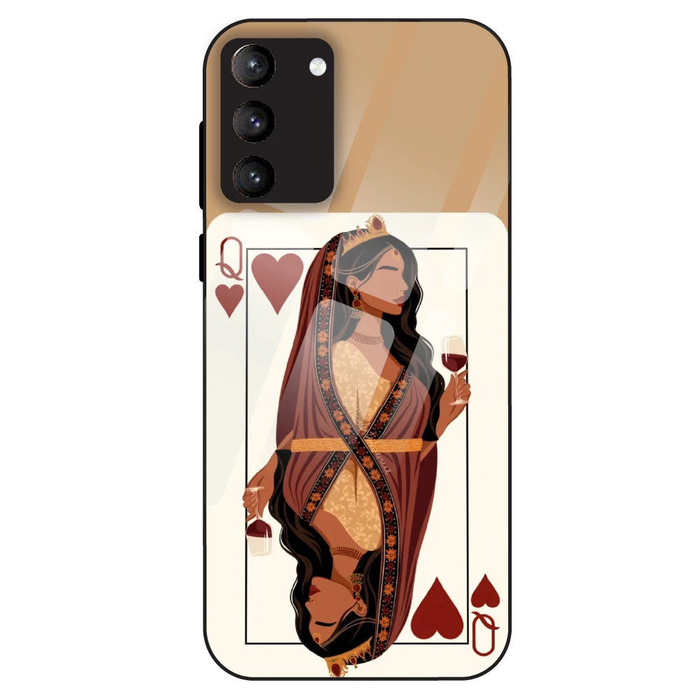Queen of Hearts Design - Glass Case For Samsung Galaxy S21 Plus