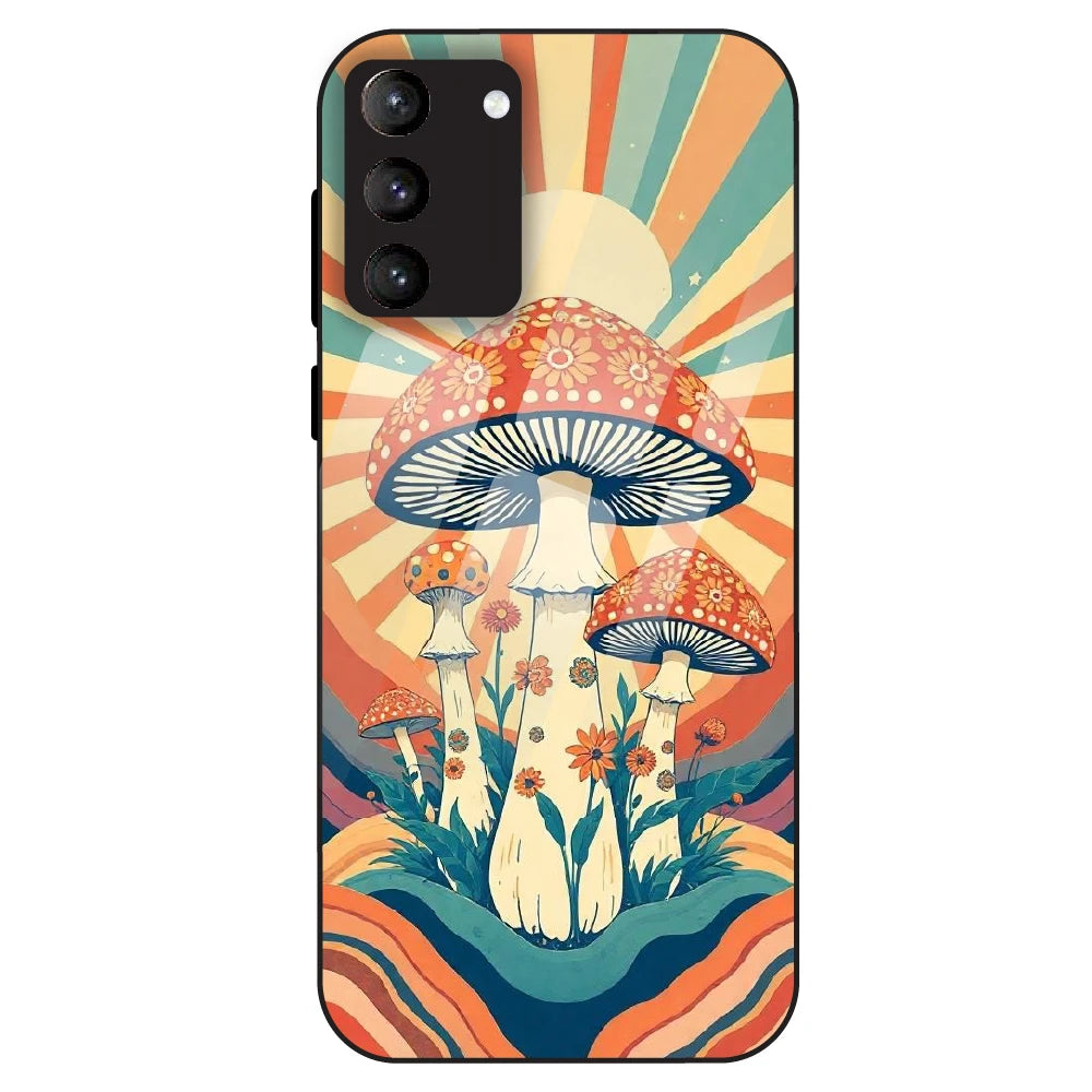 Retro Mushroom Art - Glass Case For Samsung Galaxy S21 Plus