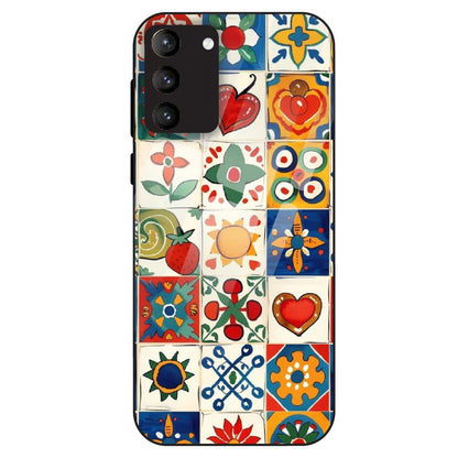 Colorful Tile Art - Glass Case For Samsung Galaxy S21 Plus