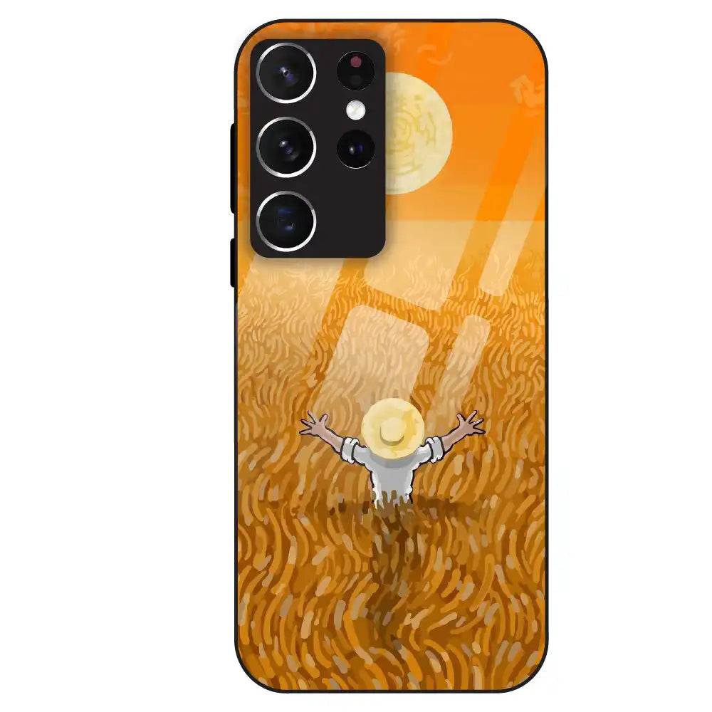 Golden Field Serenity - Glass Case For Samsung Galaxy S21 Ultra