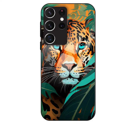 Leopard Jungle Art - Glass Case For Samsung Galaxy S21 Ultra