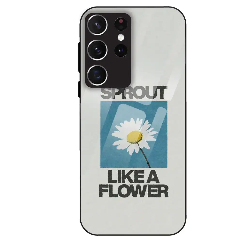 Minimal Daisy Flower - Glass Case For Samsung Galaxy S21 Ultra