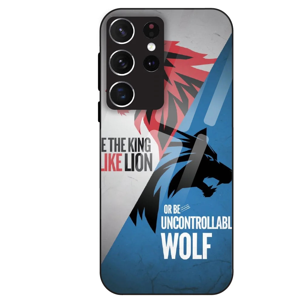 Lion vs Wolf Power - Glass Case For Samsung Galaxy S21 Ultra