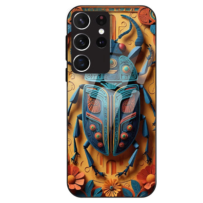 Royal Scarab Art - Glass Case For Samsung Galaxy S21 Ultra