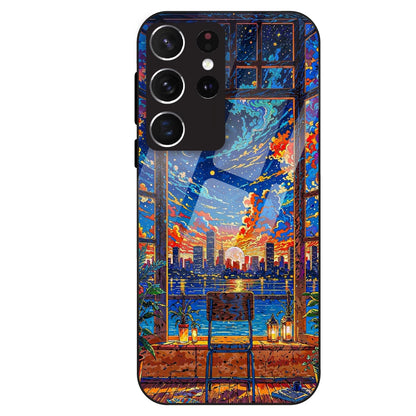 Sunset City View - Glass Case For Samsung Galaxy S21 Ultra