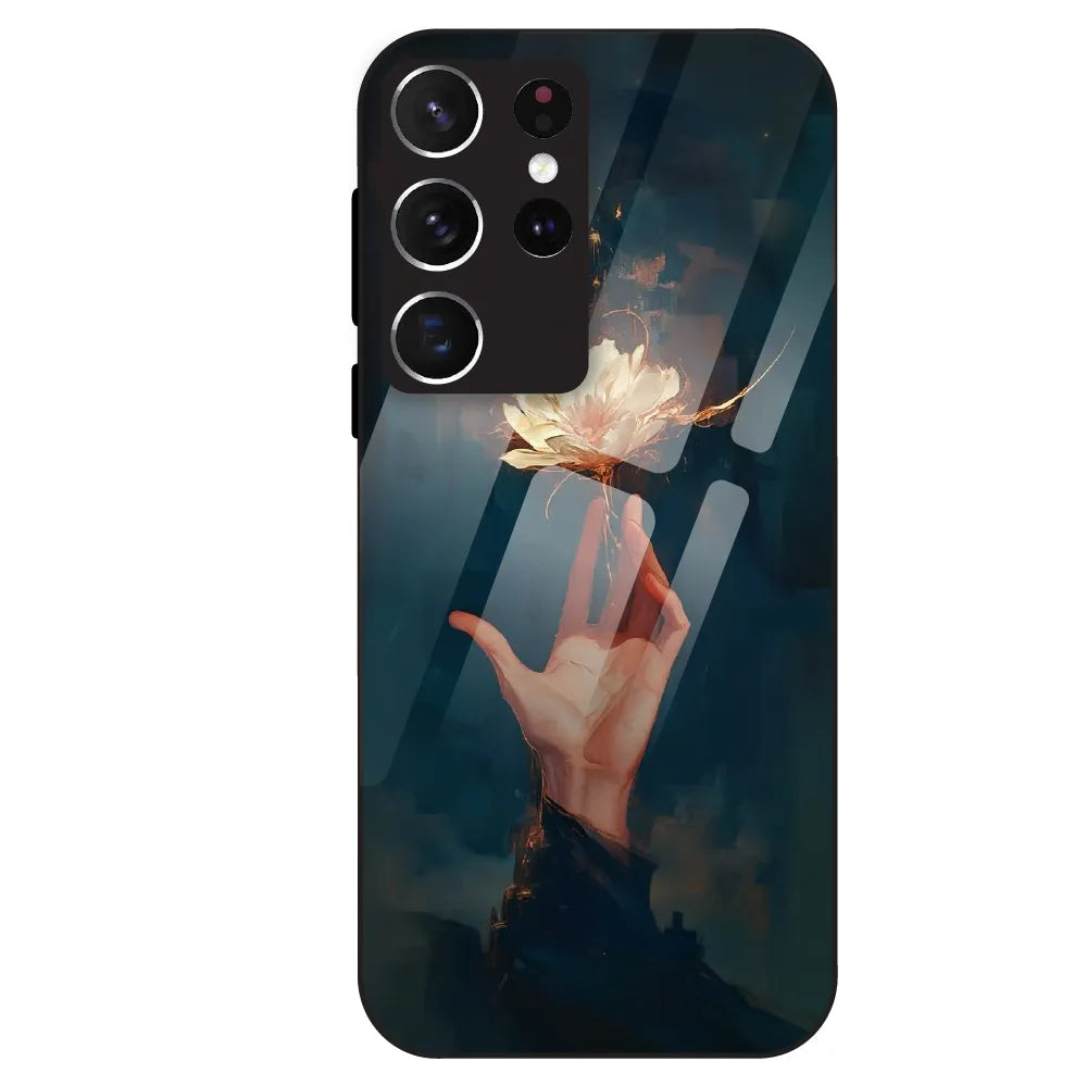 Mystic Hand & Bloom - Glass Case For Samsung Galaxy S21 Ultra