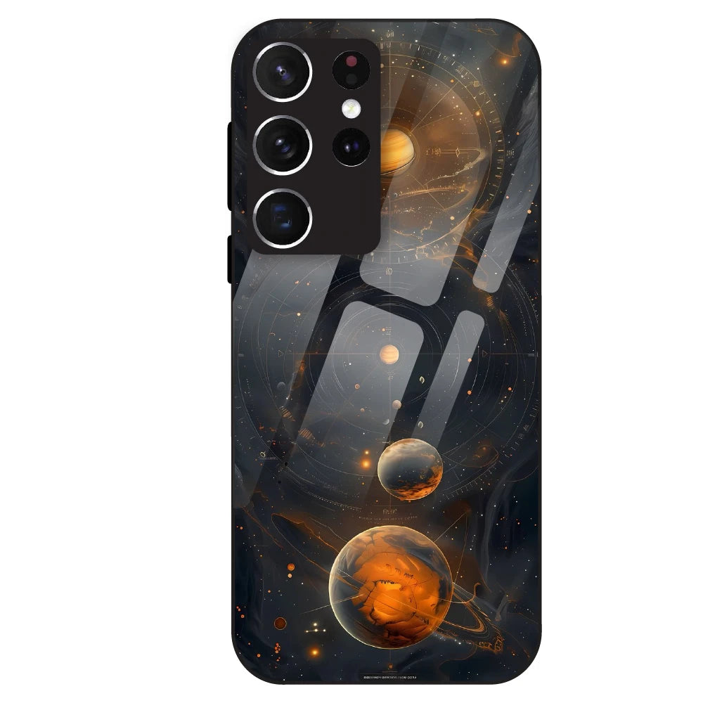 Cosmic Orbit Aesthetic - Glass Case For Samsung Galaxy S21 Ultra