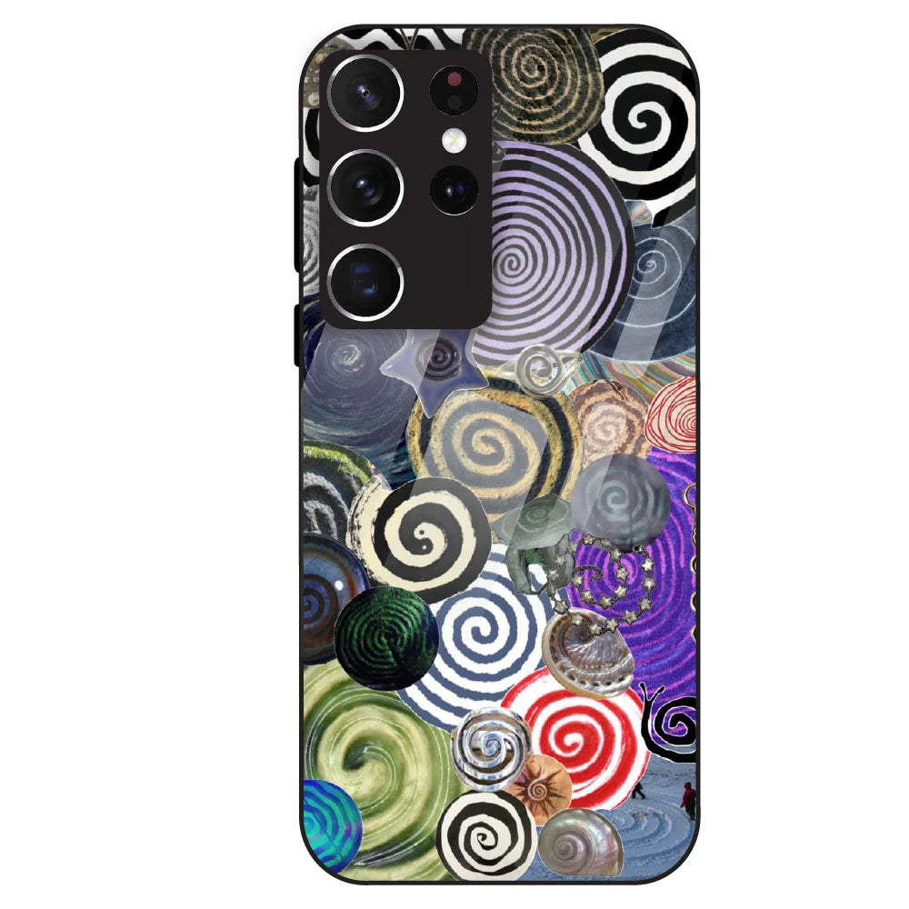 Abstract Spiral Vibe - Glass Case For Samsung Galaxy S21 Ultra