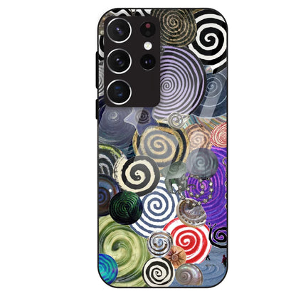 Abstract Spiral Vibe - Glass Case For Samsung Galaxy S21 Ultra