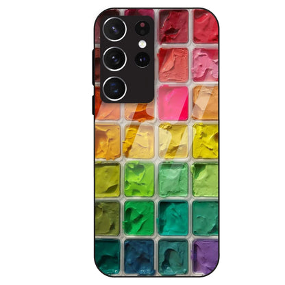 Color Palette Grid Aesthetic - Glass Case For Samsung Galaxy S21 Ultra
