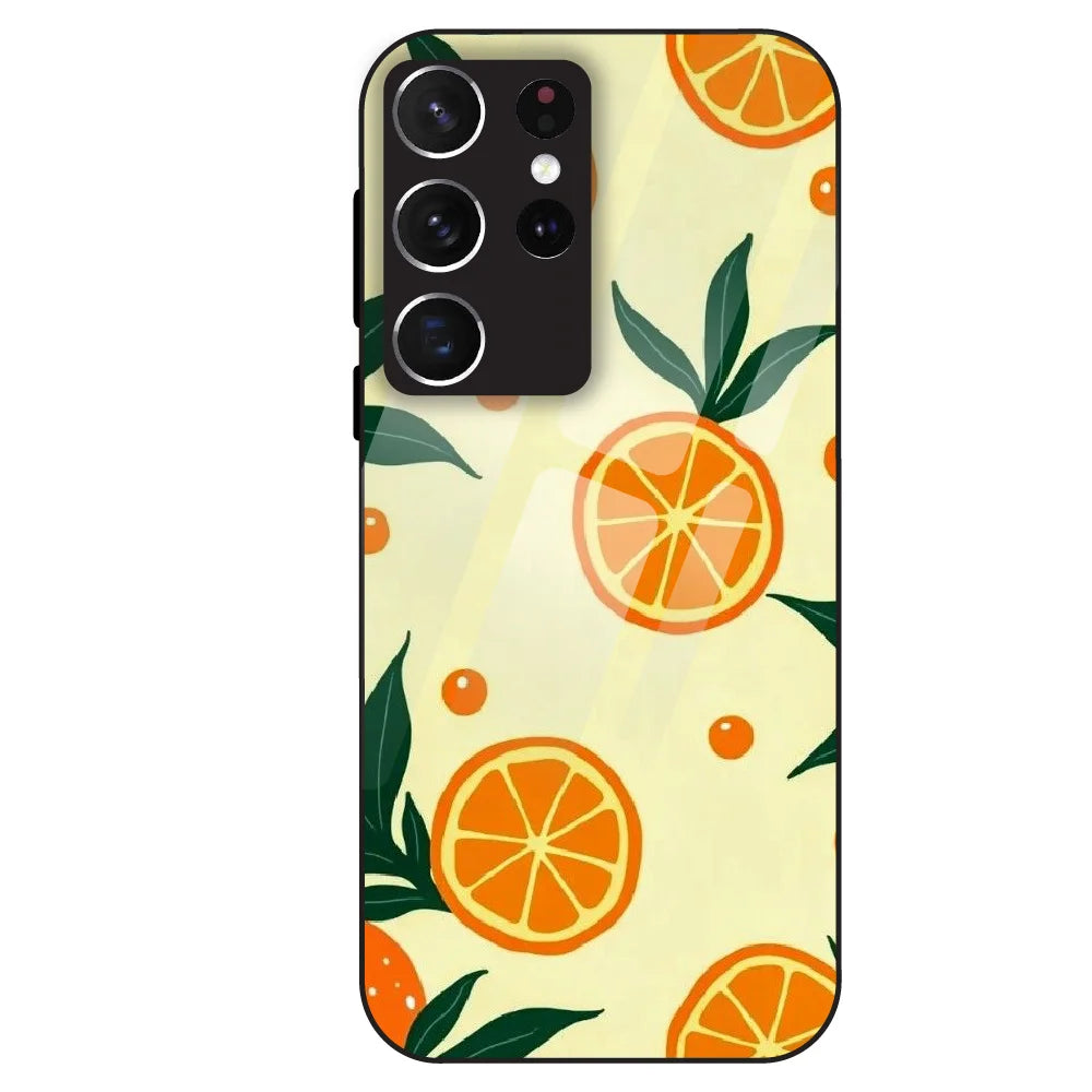 Citrus Orange Fresh - Glass Case For Samsung Galaxy S21 Ultra