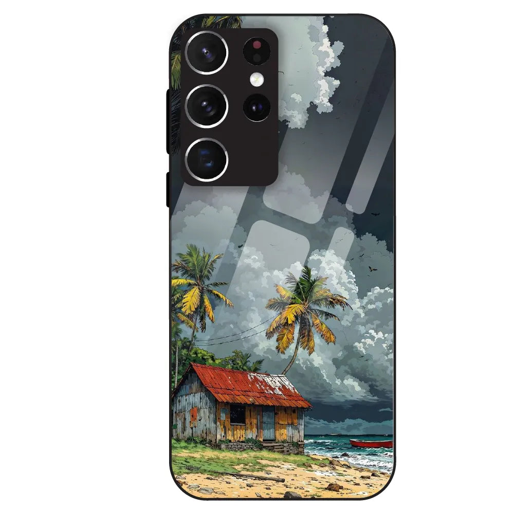 Tropical Beach Hut - Glass Case For Samsung Galaxy S21 Ultra