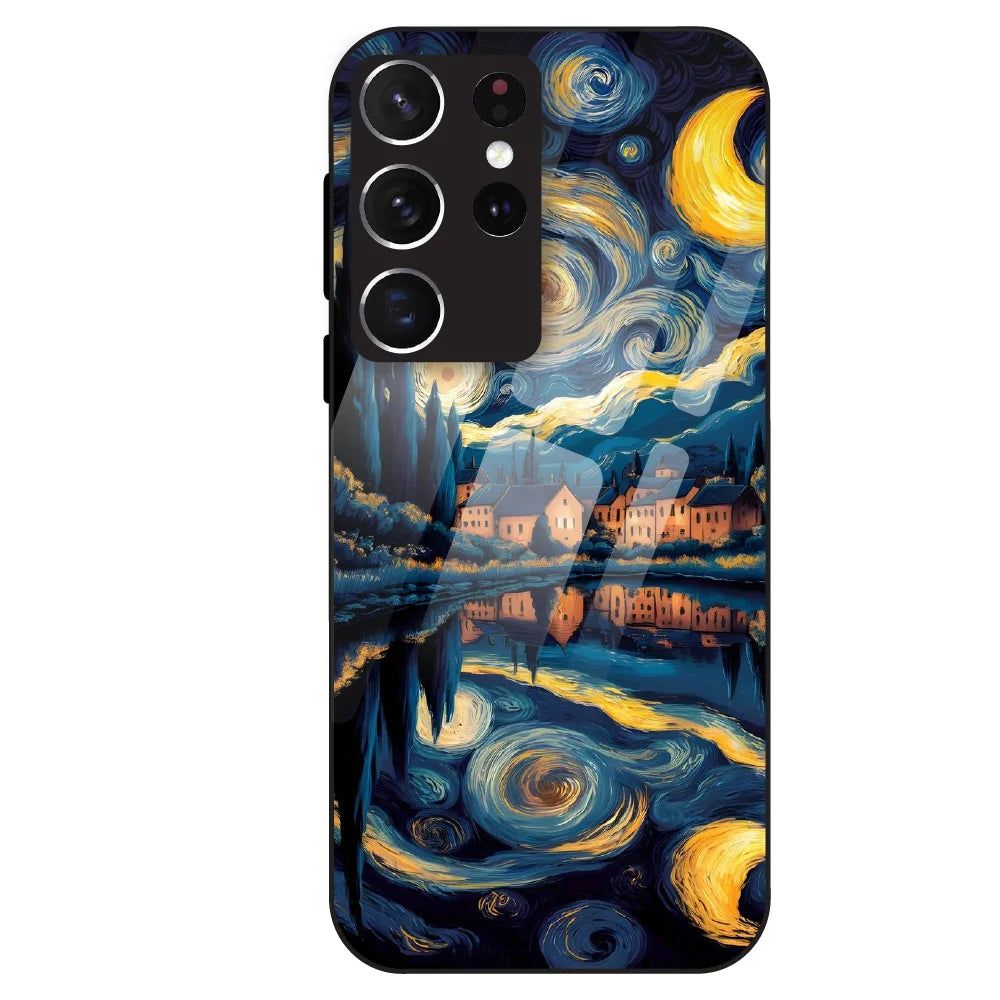 Starry Night Dreamscape - Glass Case For Samsung Galaxy S21 Ultra