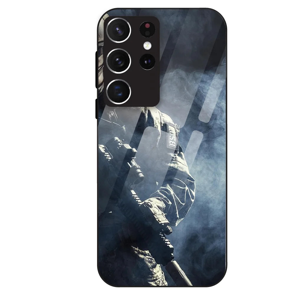 Tactical Soldier - Glass Case For Samsung Galaxy S21 Ultra