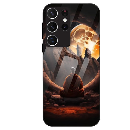 Meditating Monk - Glass Case For Samsung Galaxy S21 Ultra