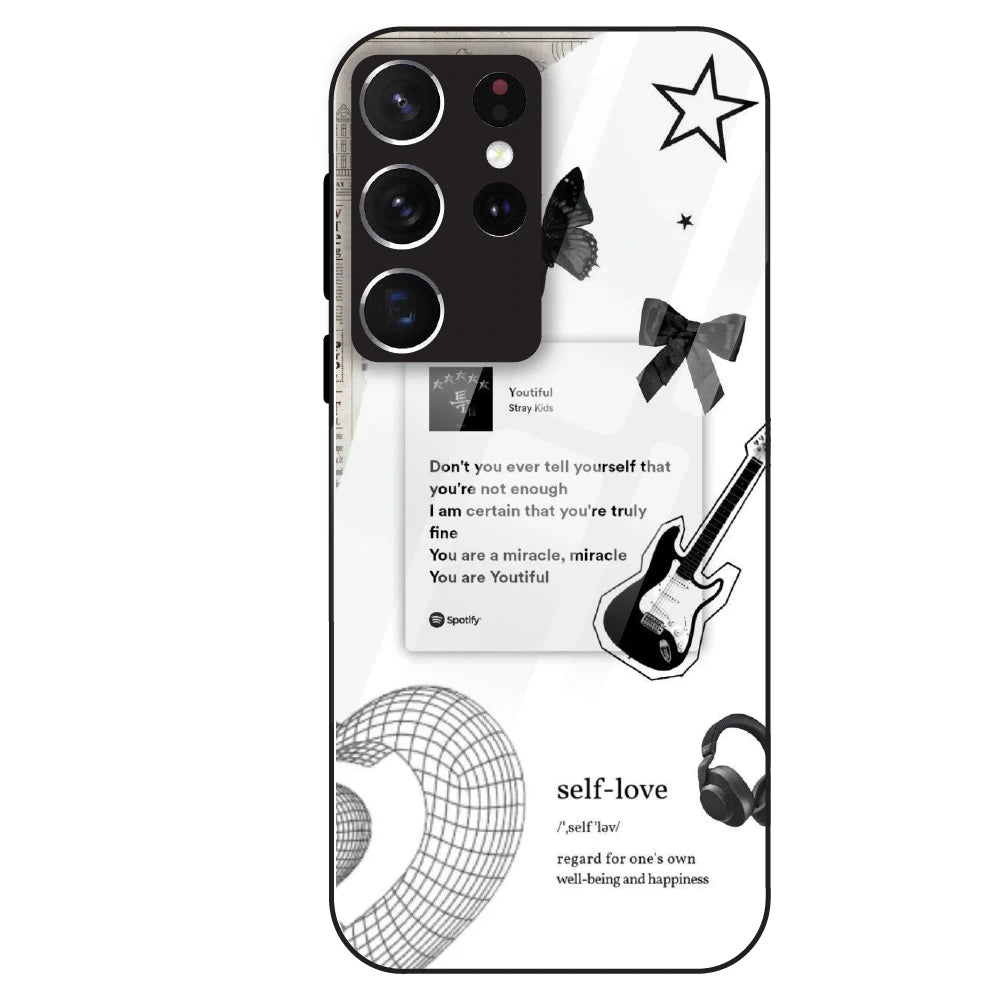 Monochrome Self-Love - Glass Case For Samsung Galaxy S21 Ultra