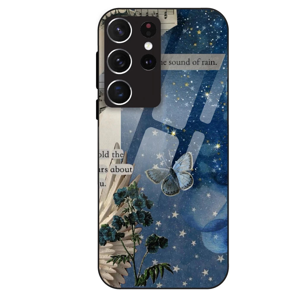 Midnight Butterfly Aesthetic - Glass Case For Samsung Galaxy S21 Ultra