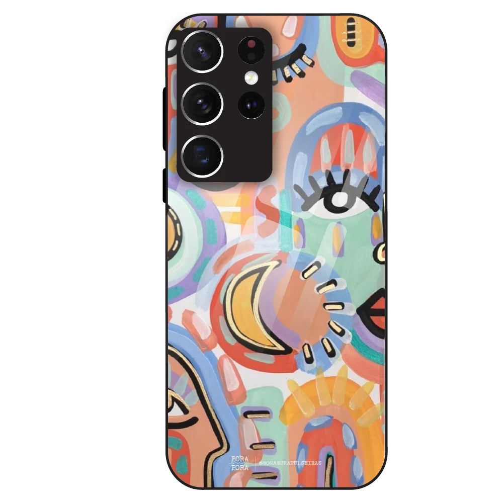 Abstract Pop Art - Glass Case For Samsung Galaxy S21 Ultra