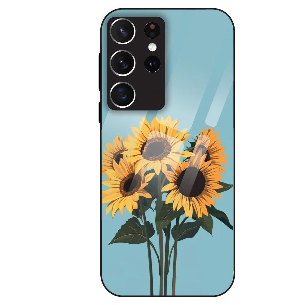 Sunflower Serenity - Glass Case For Samsung Galaxy S21 Ultra
