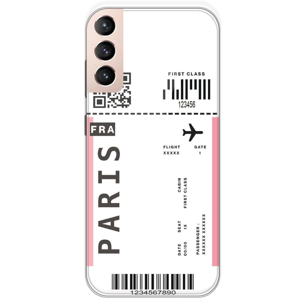 Paris Ticket - Clear Printed Silicone Case For Samsung Galaxy S21