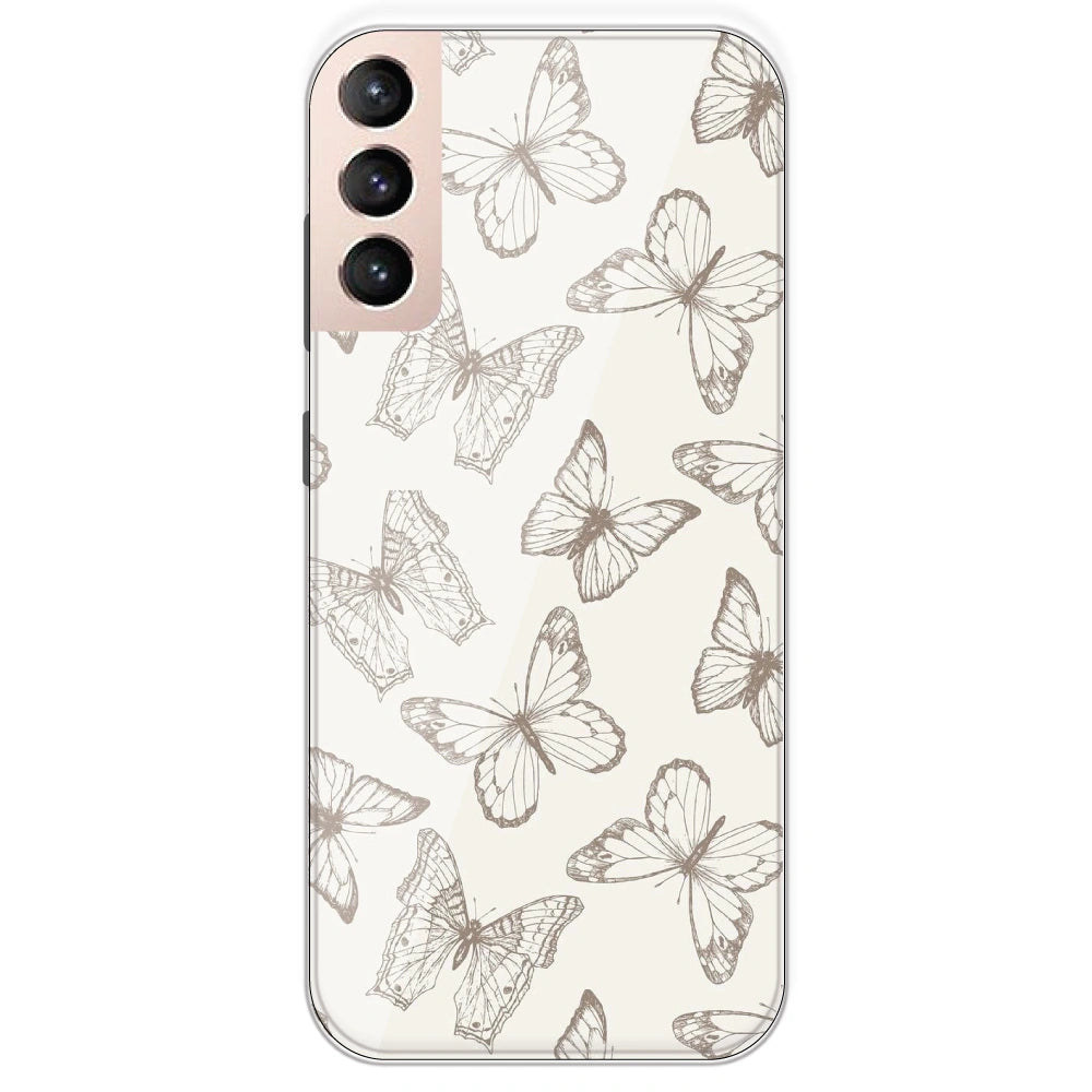 White Butterflies - Printed Silicone Case For Samsung Galaxy S21