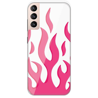 Pink Flames - Clear Printed Silicone Case For Samsung Galaxy S21