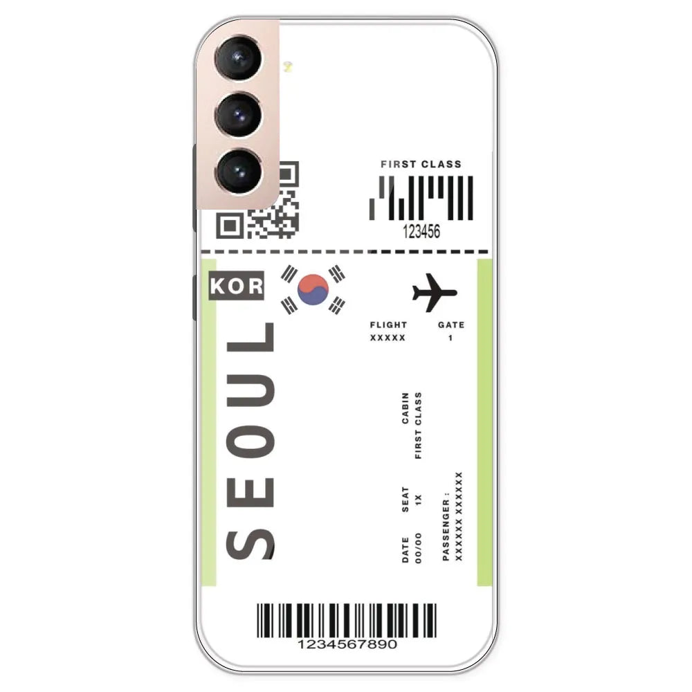 Seoul Ticket - Clear Printed Silicone Case For Samsung Galaxy S21
