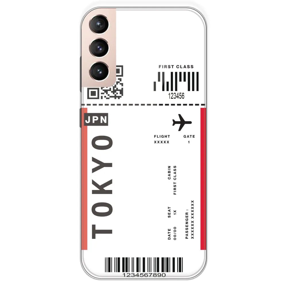 Tokyo Ticket - Clear Printed Silicone Case For Samsung Galaxy S21