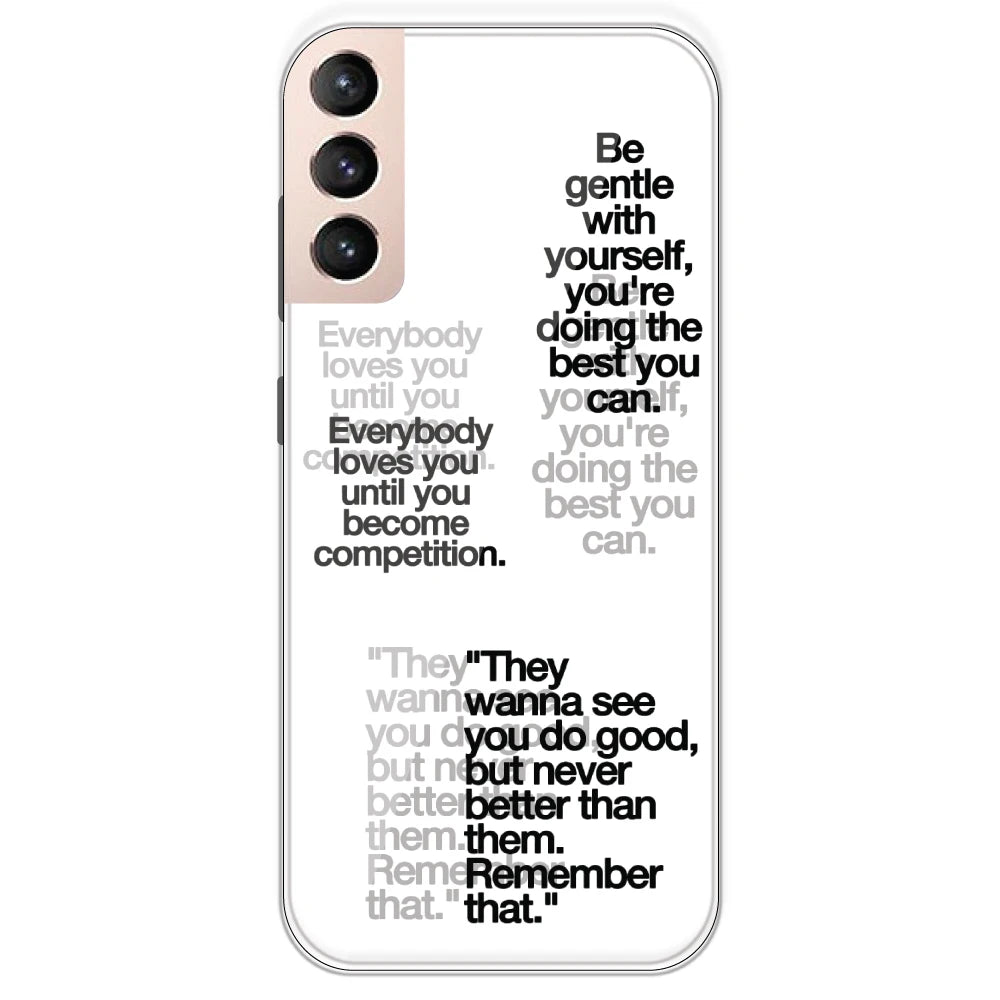 Motivational Quotes - Clear Printed Silicone Case For Samsung Galaxy S21