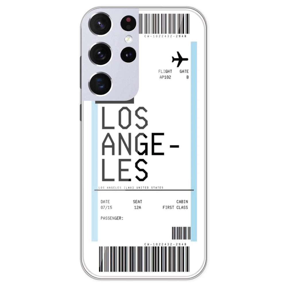 Los Angeles Ticket - Clear Printed Silicone Case For Samsung Galaxy S21 Ultra