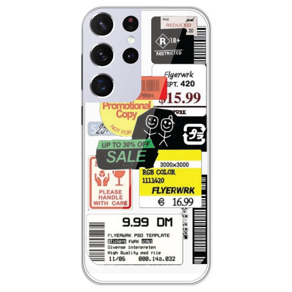 Sales - Clear Printed Silicone Case For Samsung Galaxy S21 Ultra