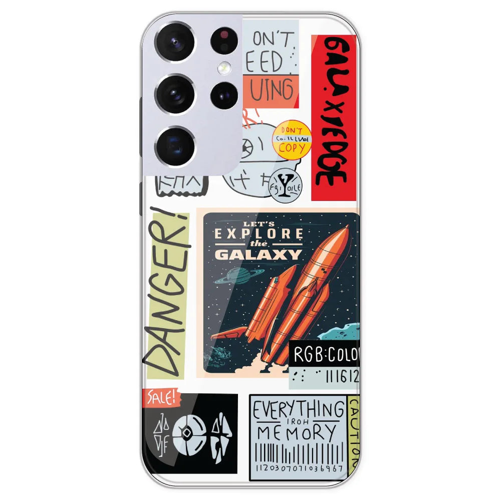 Galaxy - Clear Printed Silicone Case For Samsung Galaxy S21 Ultra