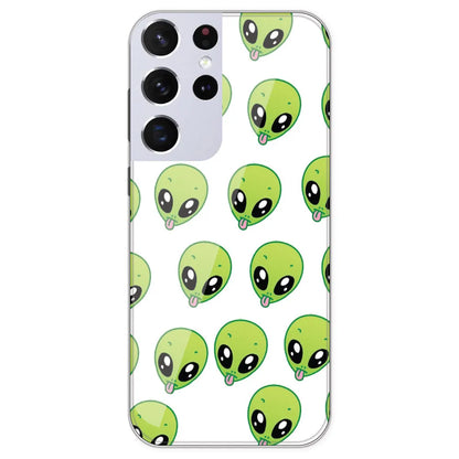 Alien - Clear Printed Silicone Case For Samsung Galaxy S21 Ultra