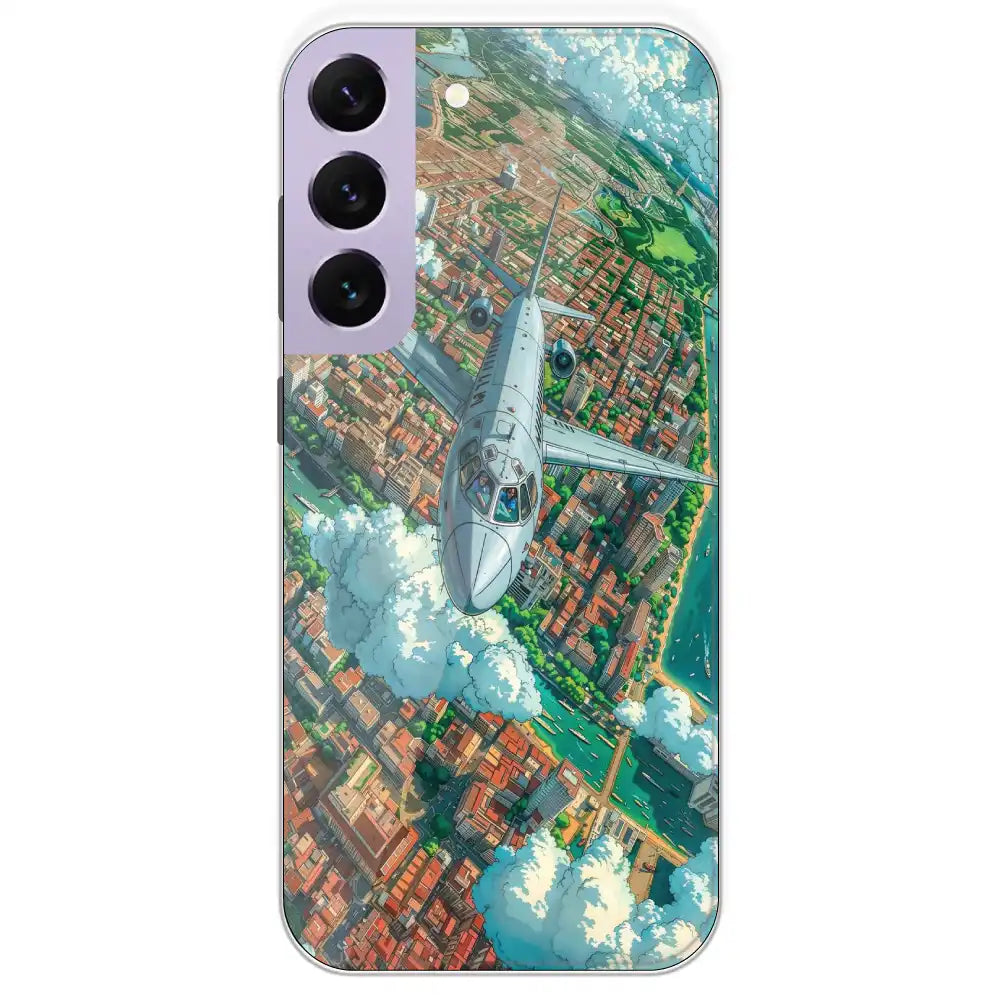 Flying Over City - Printed Silicone Case For Samsung Galaxy S22 Plus