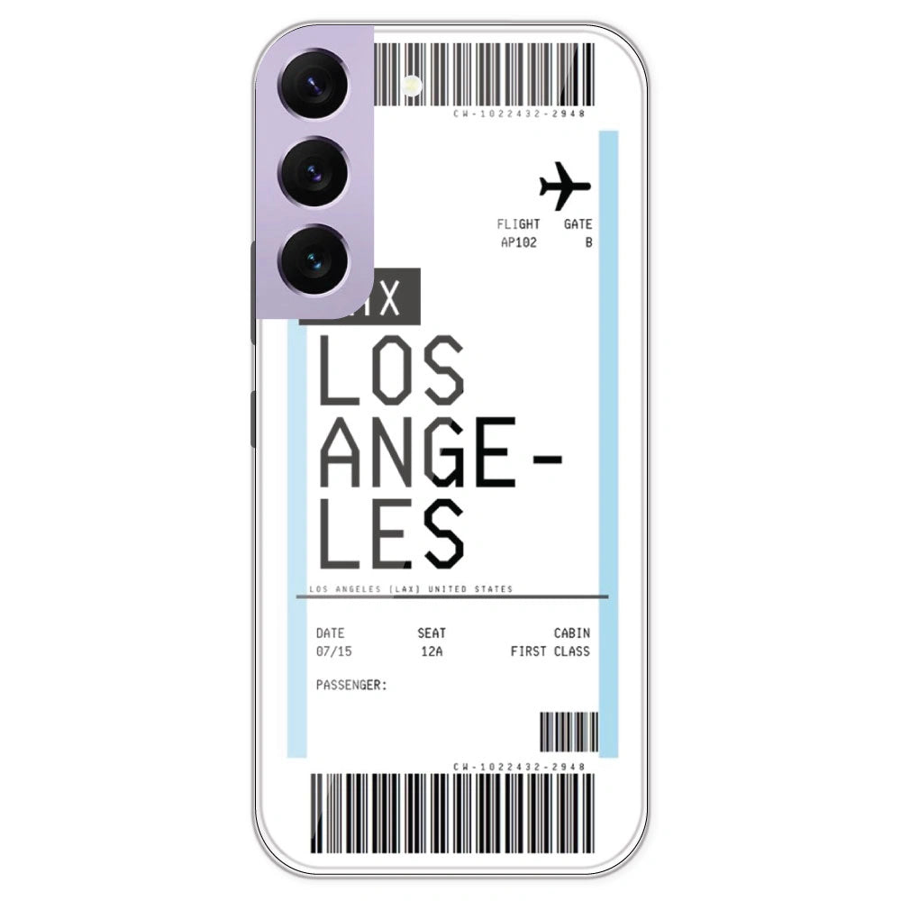 Los Angeles Ticket - Clear Printed Silicone Case For Samsung Galaxy S22 Plus