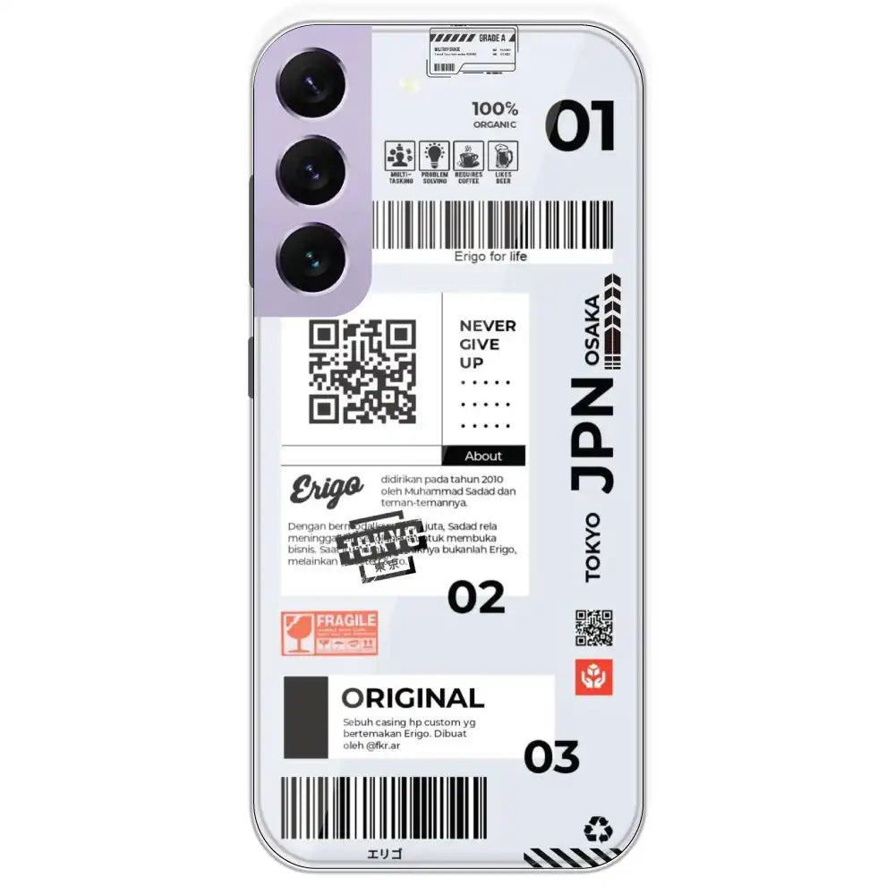 Barcode Labels - Printed Silicone Case For Samsung Galaxy S22 Plus