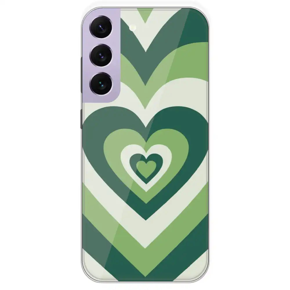 Dark Green Hearts - Printed Silicone Case For Samsung Galaxy S22 Plus
