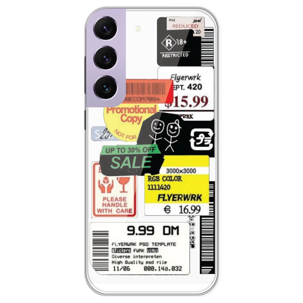 Sales - Clear Printed Silicone Case For Samsung Galaxy S22 Plus