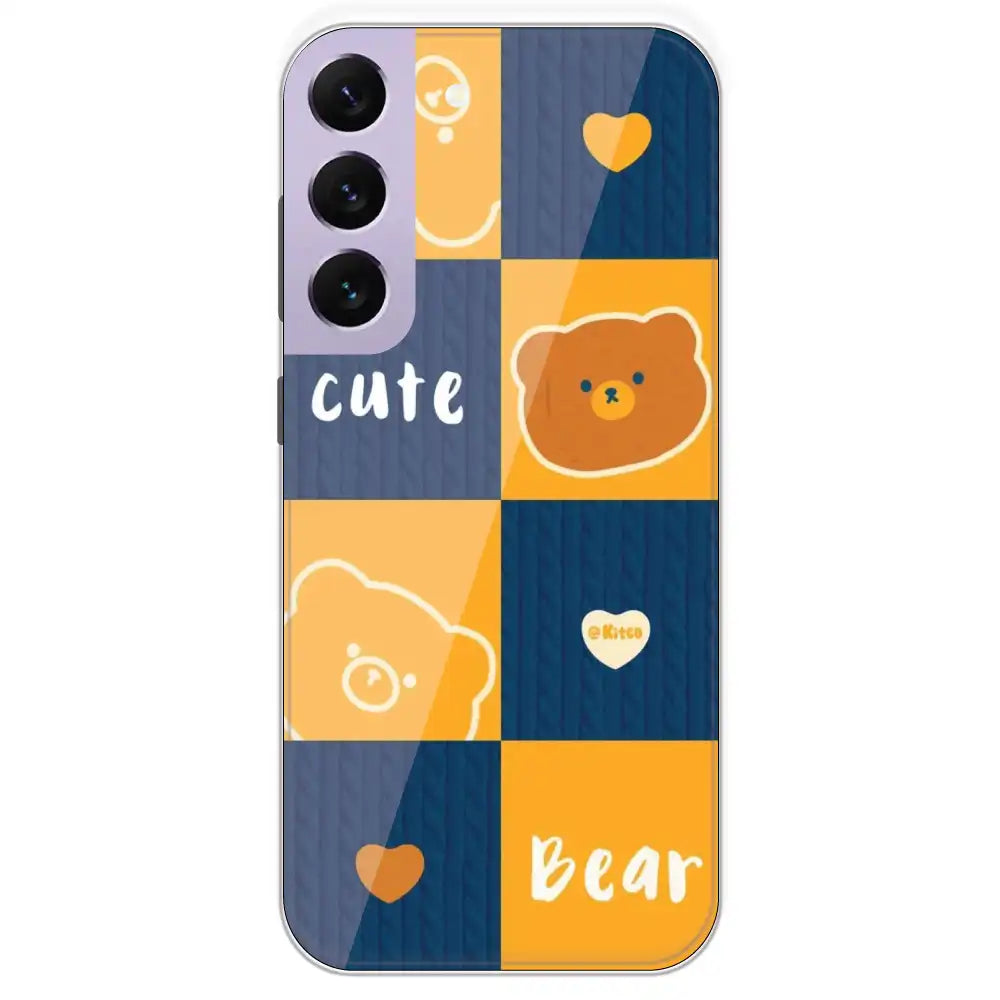 Cute Bear Collage - Printed Silicone Case For Samsung Galaxy S22 Plus