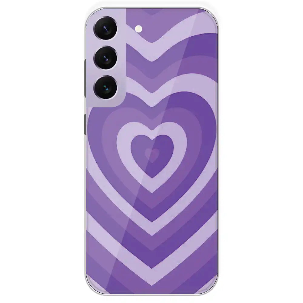 Purple Hearts - Printed Silicone Case For Samsung Galaxy S22 Plus