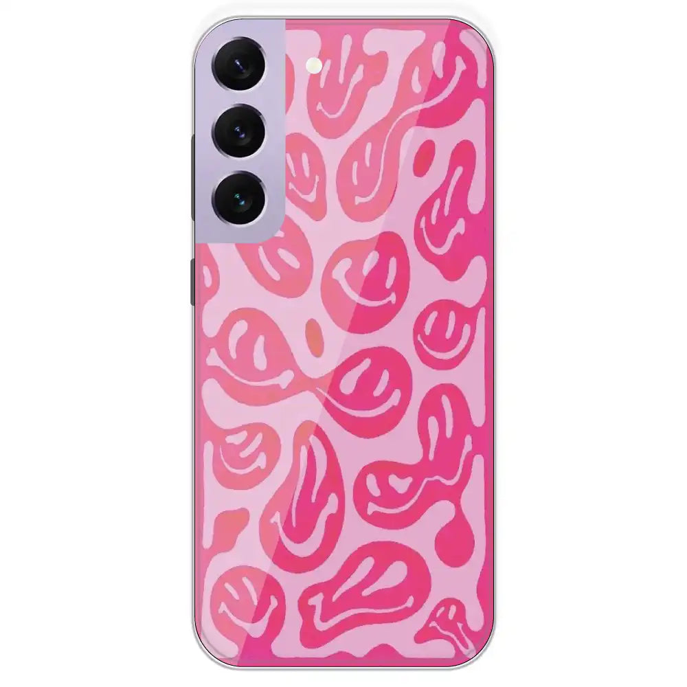 Pink Smilies - Printed Silicone Case For Samsung Galaxy S22 Plus