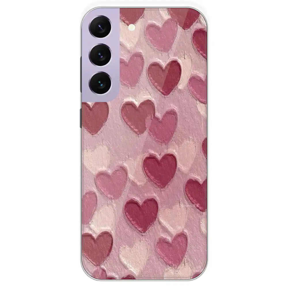 Pastel Hearts Love - Printed Silicone Case For Samsung Galaxy S22 Plus