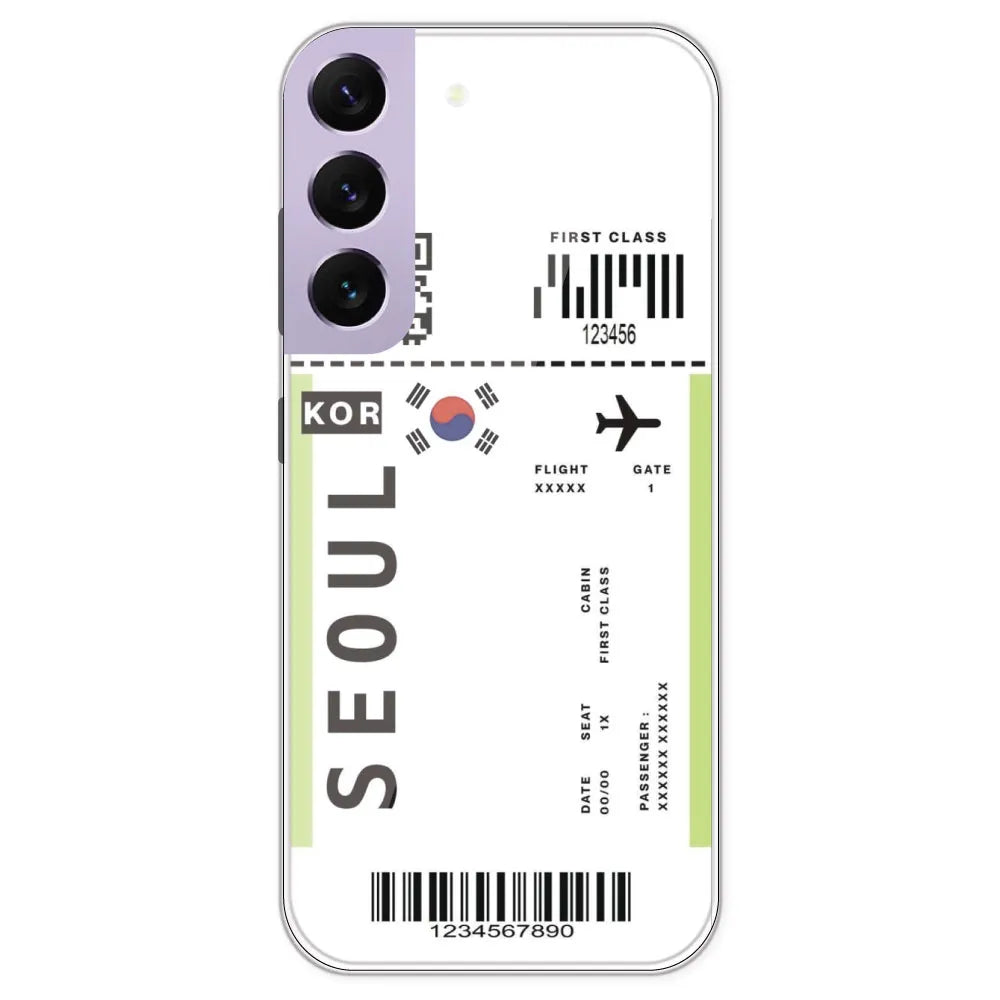 Seoul Ticket - Clear Printed Silicone Case For Samsung Galaxy S22 Plus