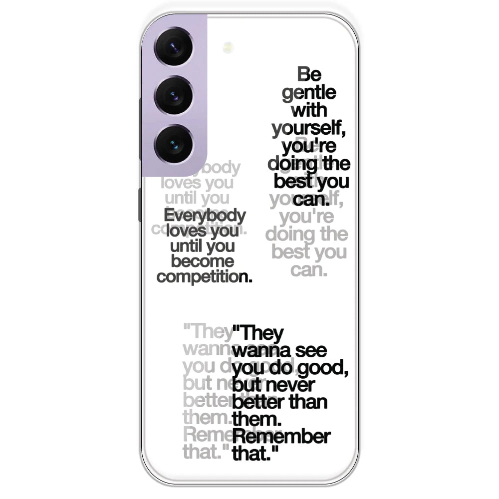 Motivational Quotes - Clear Printed Silicone Case For Samsung Galaxy S22 Plus