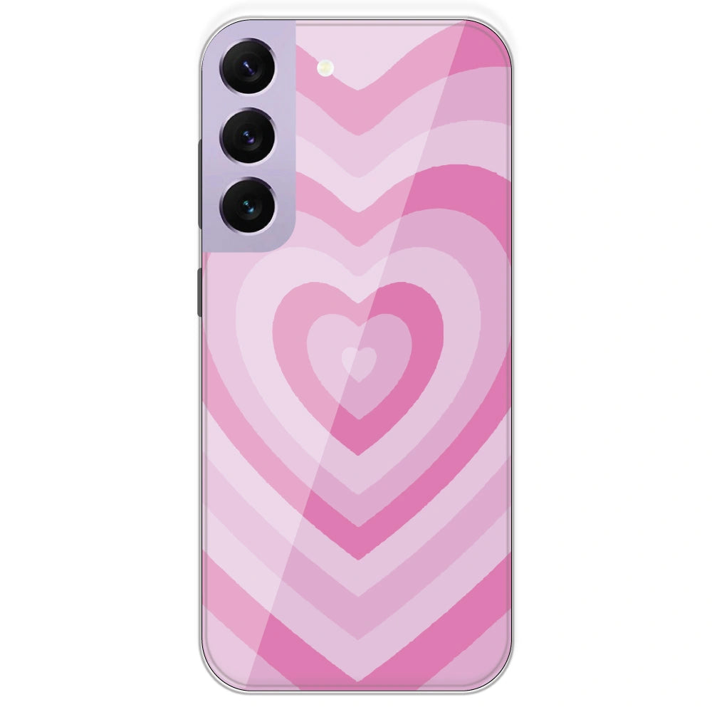 Pink Hearts - Printed Silicone Case For Samsung Galaxy S22 Plus